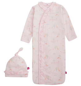 Magnetic Me Pink Serene Safari Modal Gown + Hat Set with Ruffles