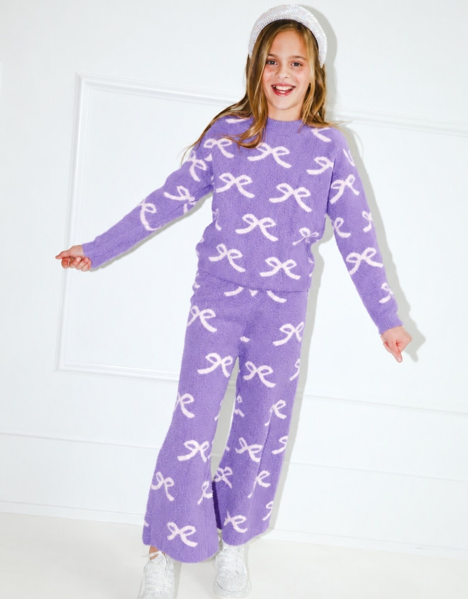 Lola and the Boys Lavender Pretty In Bows Fuzzy Set