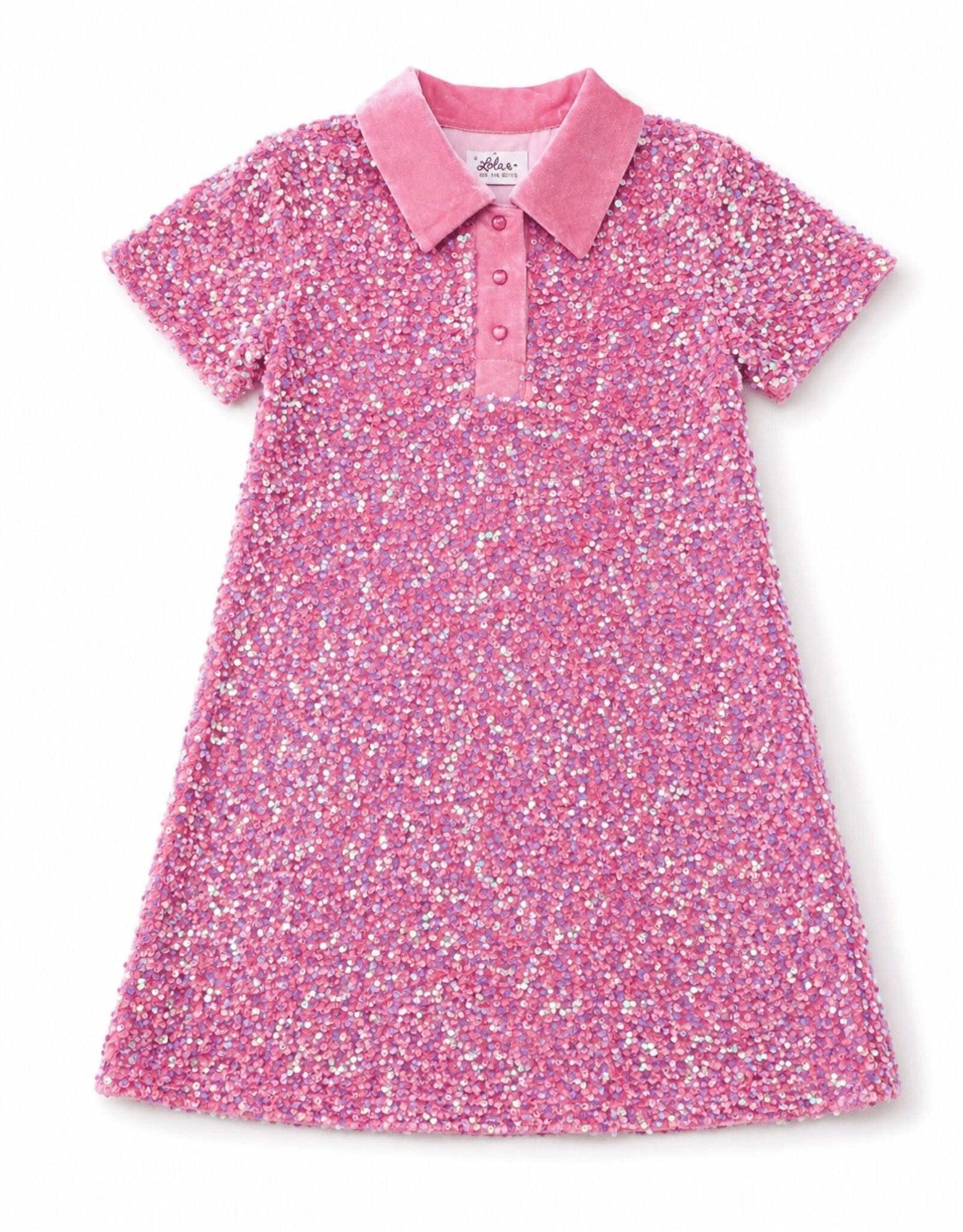 Lola and the Boys Preppy Soft Sequin Dress