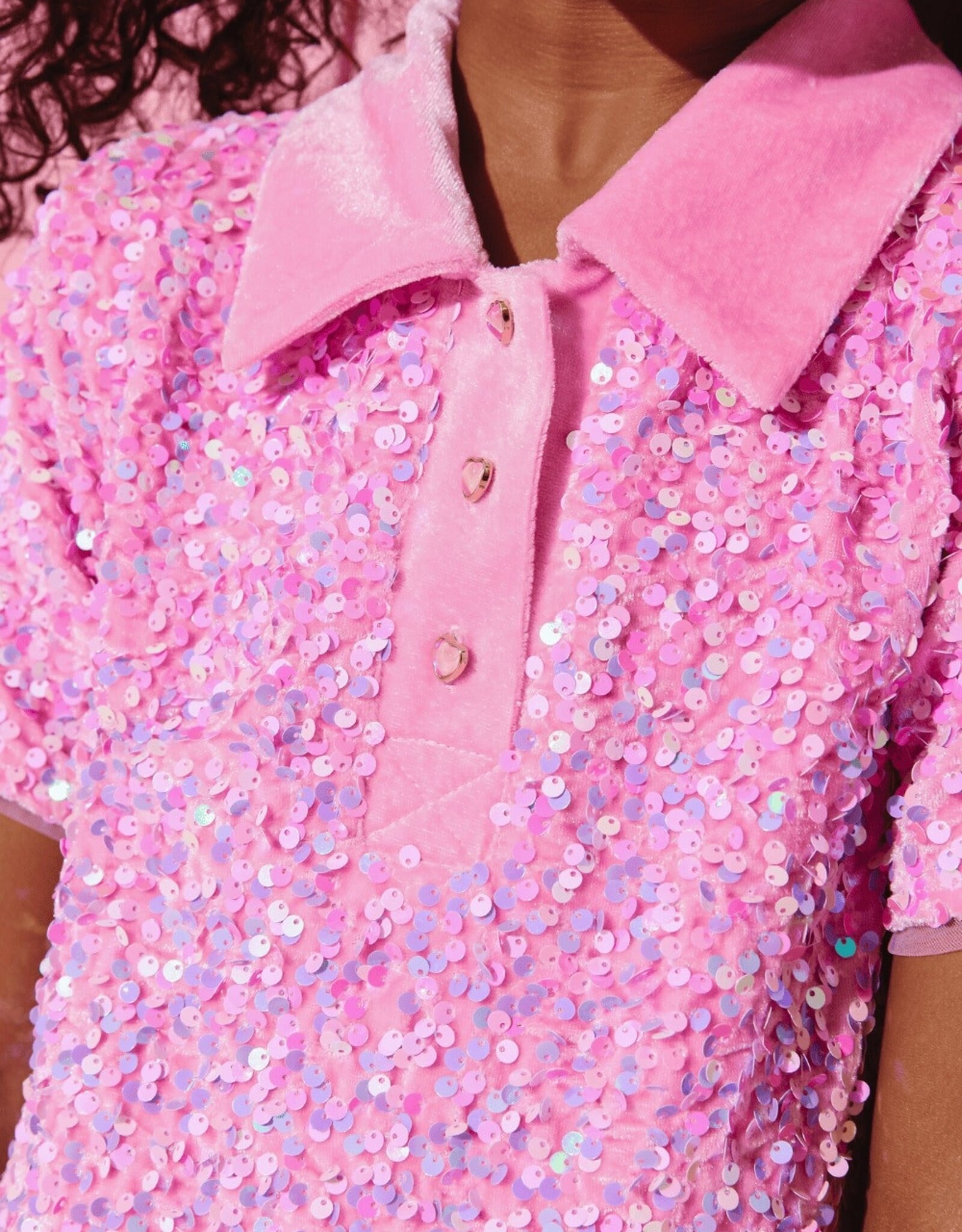 Lola and the Boys Preppy Soft Sequin Dress