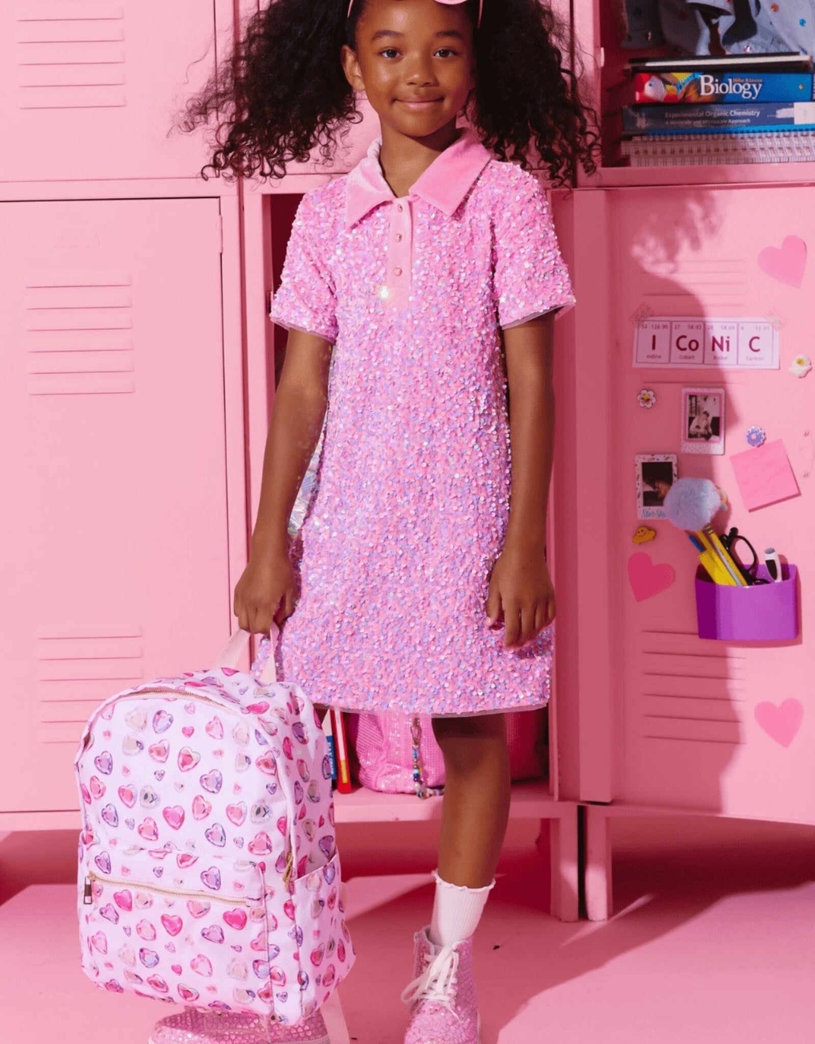 Lola and the Boys Preppy Soft Sequin Dress