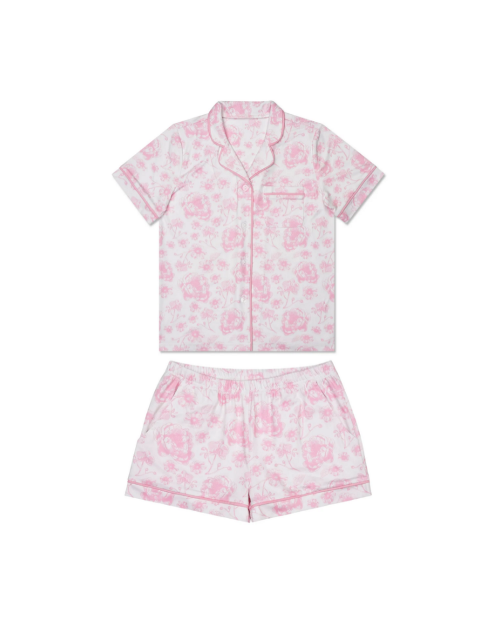Iscream Pretty Pink Toile Shorts Lounge Set