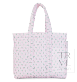 TRVL Design Quilted Mini Go Go Tote, Petite Fleur Pink