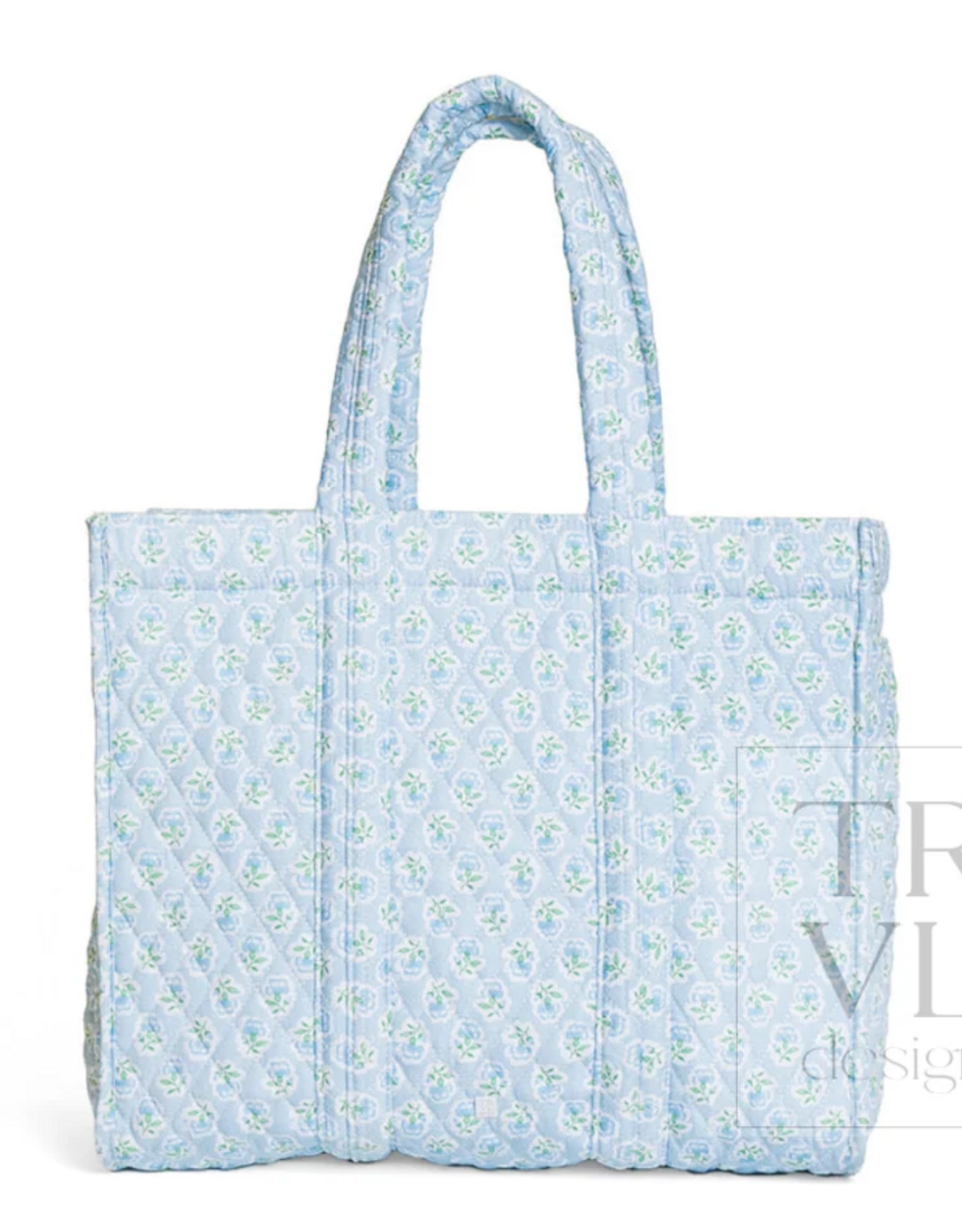 TRVL Design Quilted Mini Go Go Tote, Petite Fleur Blue