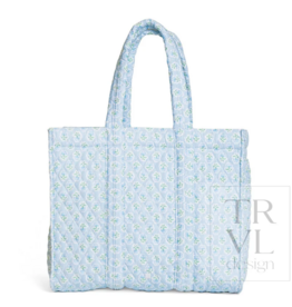 TRVL Design Quilted Mini Go Go Tote, Petite Fleur Blue