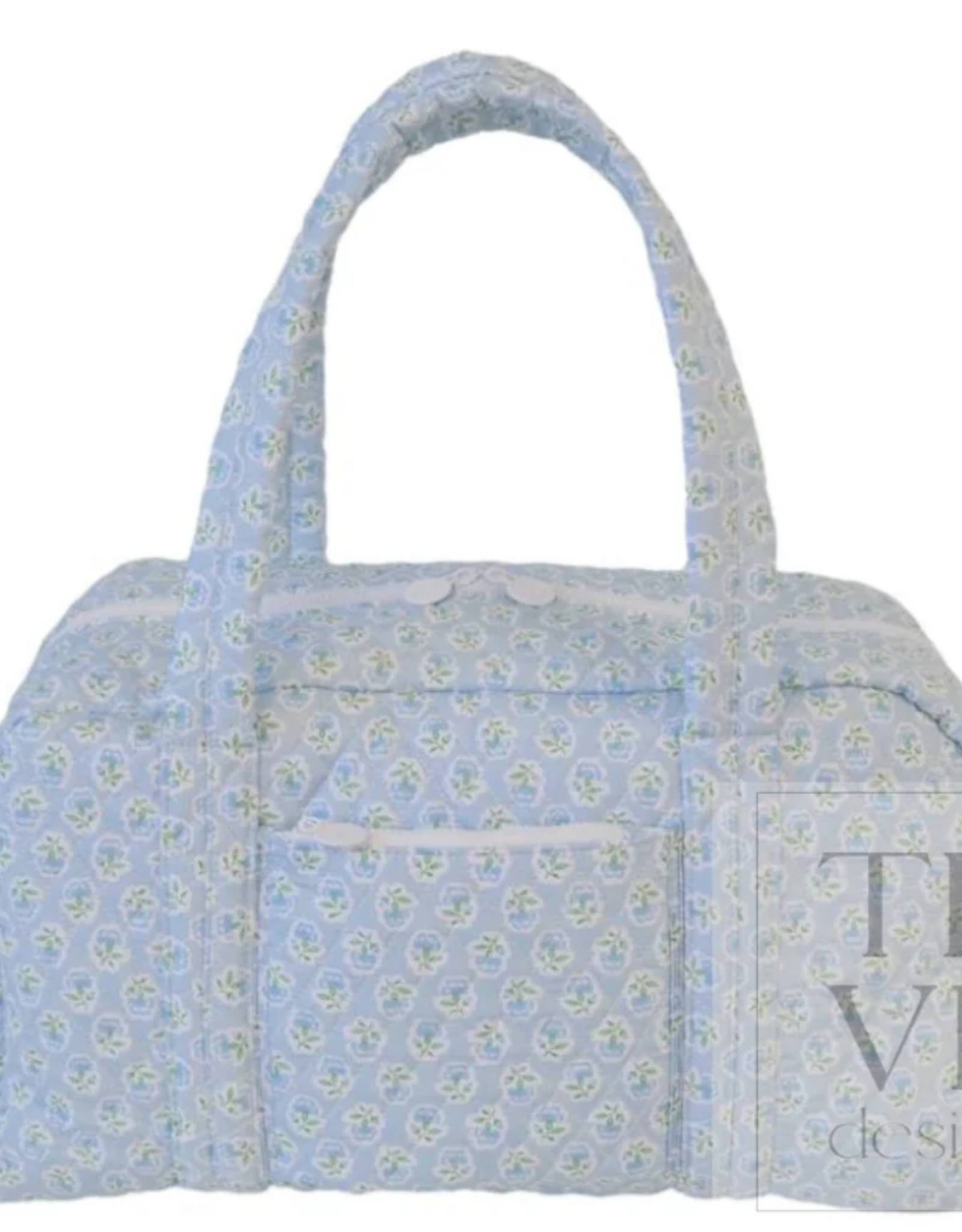 TRVL Design Quilted Grande Duffel, Petite Fleur Blue