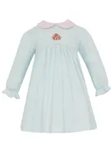 Petit Bebe Gingerbread Aqua Stripe Knit LS Dress
