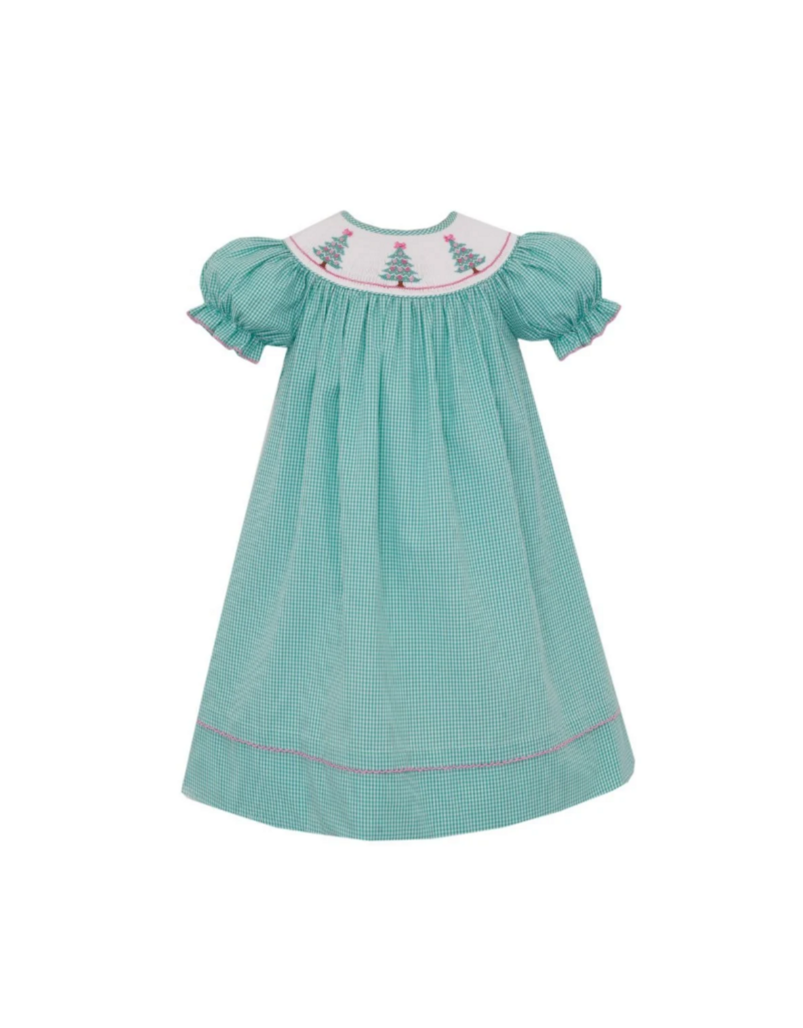 Anavini Pink Bow Xmas Tree Green Gingham Bishop