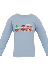 Claire and Charlie Blue Gingerbread Train Tshirt