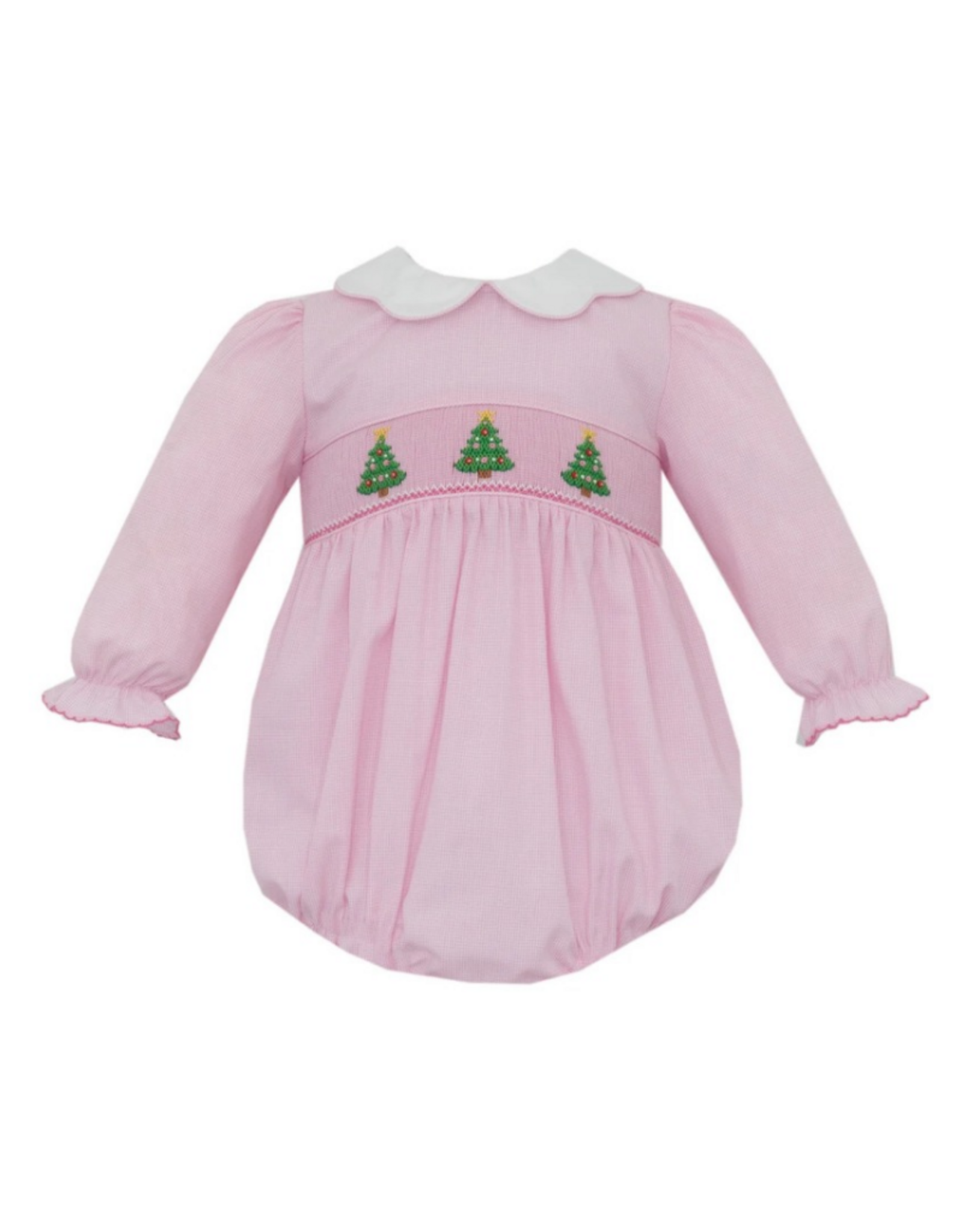 Petit Bebe Xmas Tree Pink Microcheck LS Bubble