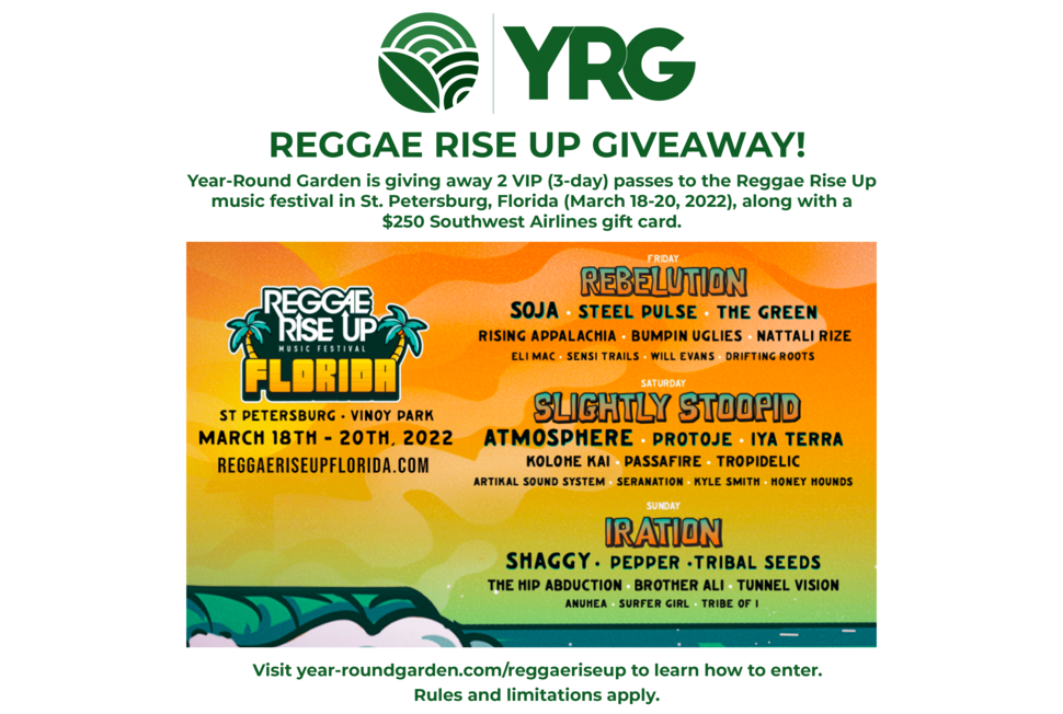 YearRound Garden Reggae Rise Up Florida Giveaway YearRound Garden