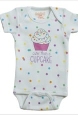 Sara Kety Onesie Cupcake 6-12 Months Wht