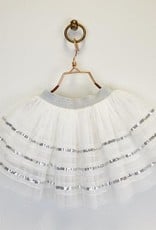 Silver Sequin Tulle Skirt