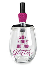 Wine Glass Stopper Set When in Doubt Add Glitter