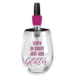 Wine Glass Stopper Set When in Doubt Add Glitter