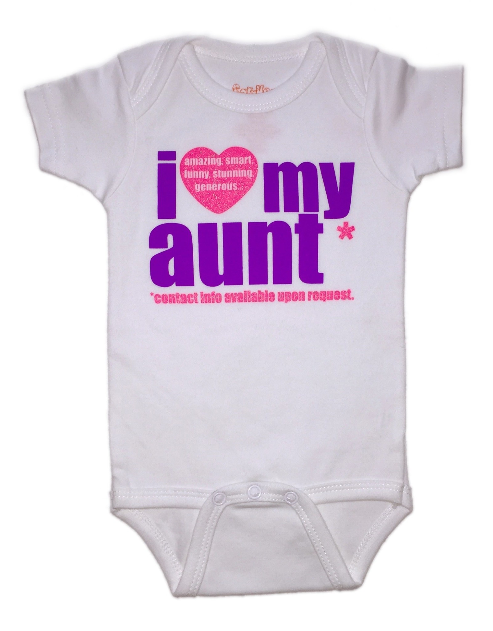 Onesie Love Aunt PinkPurple 6-12 Months Wht