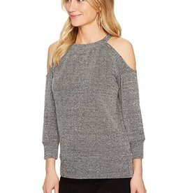 Silver Cold Shoulder Sweater