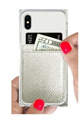 Phone Pocket Faux Leather SILVER