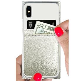 Phone Pocket Faux Leather SILVER