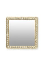 iDecoz Square Tech Mirror - Gold/Clear Crystals