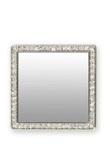 iDecoz Square Tech Mirror- Silver/Clear Crystals