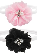 Pink/Black Flower Headband