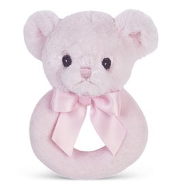 Bearington Huggie Bear Pink Rattle