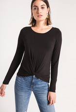 Z Supply Twist Front L/S Tee Blk