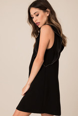 Black Swan Statement Ruffle Sleeve Dress