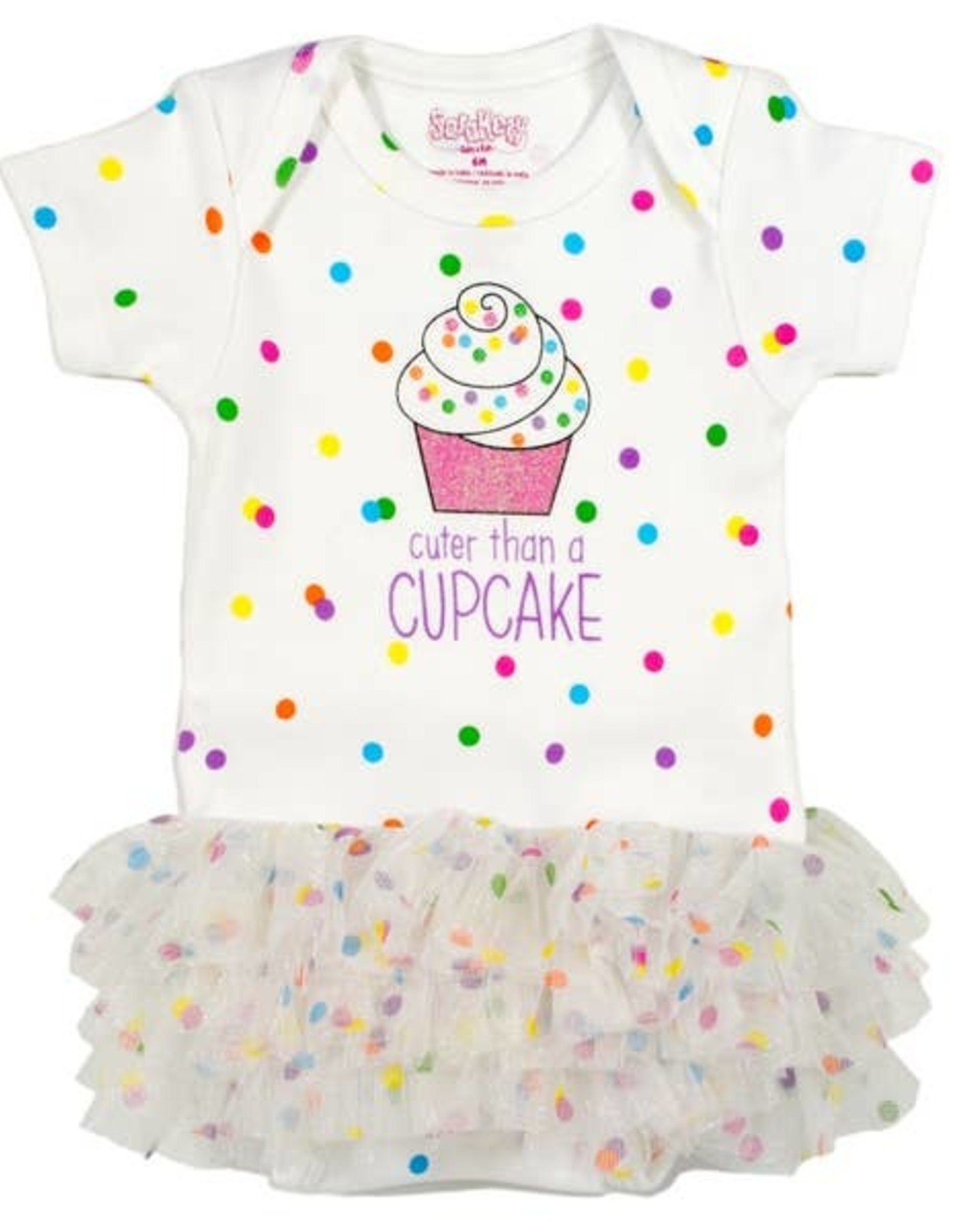 Sara Kety Onesie/Tutu Cupcake 9 Months Wht