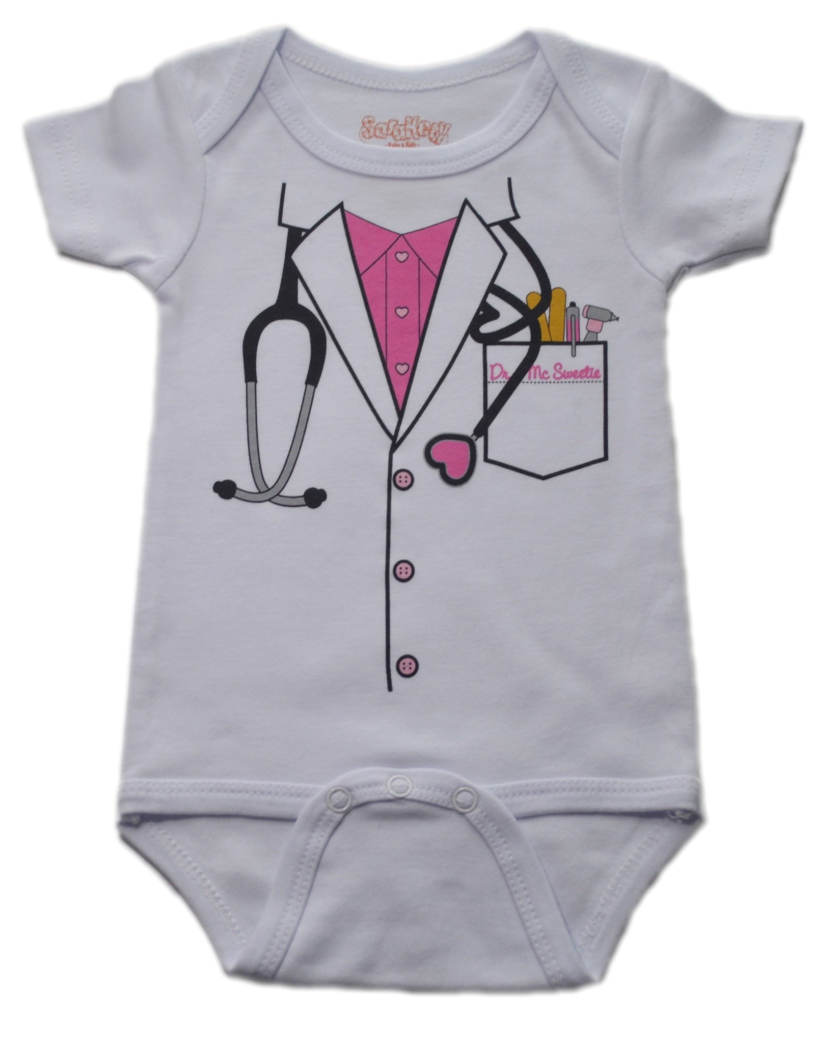 Sara Kety Onesie Dr Girl 6-12 Months White