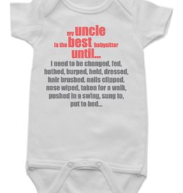 Sara Kety Onesie Best Uncle 6-12 Months Wht