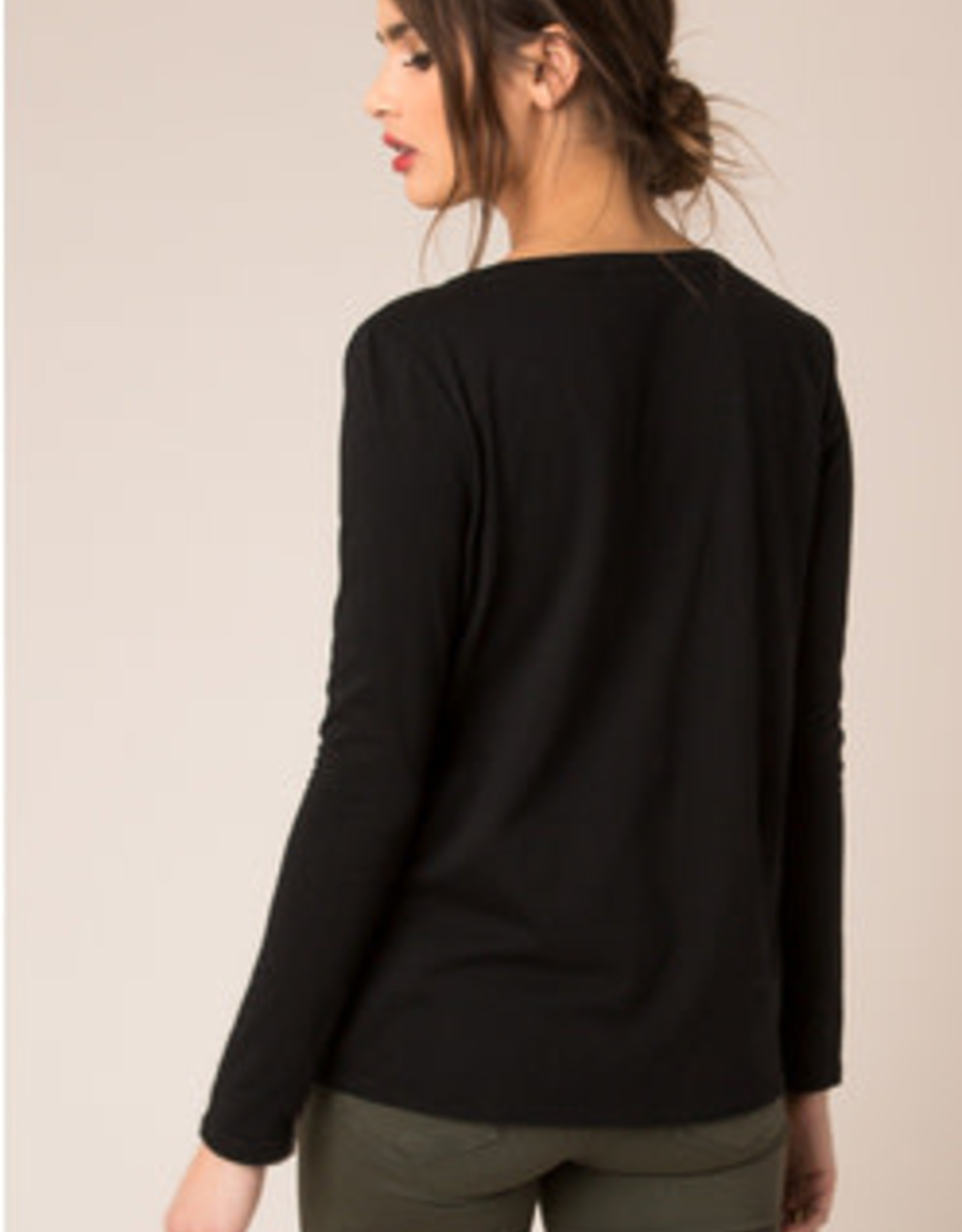 Black Swan Keyhold Drape Blouse