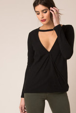 Black Swan Keyhold Drape Blouse