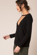 Black Swan Keyhold Drape Blouse