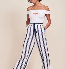 Navy Wht Striped Pant