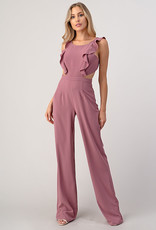 Blush Ruffle Cut-Out Jumpsuit