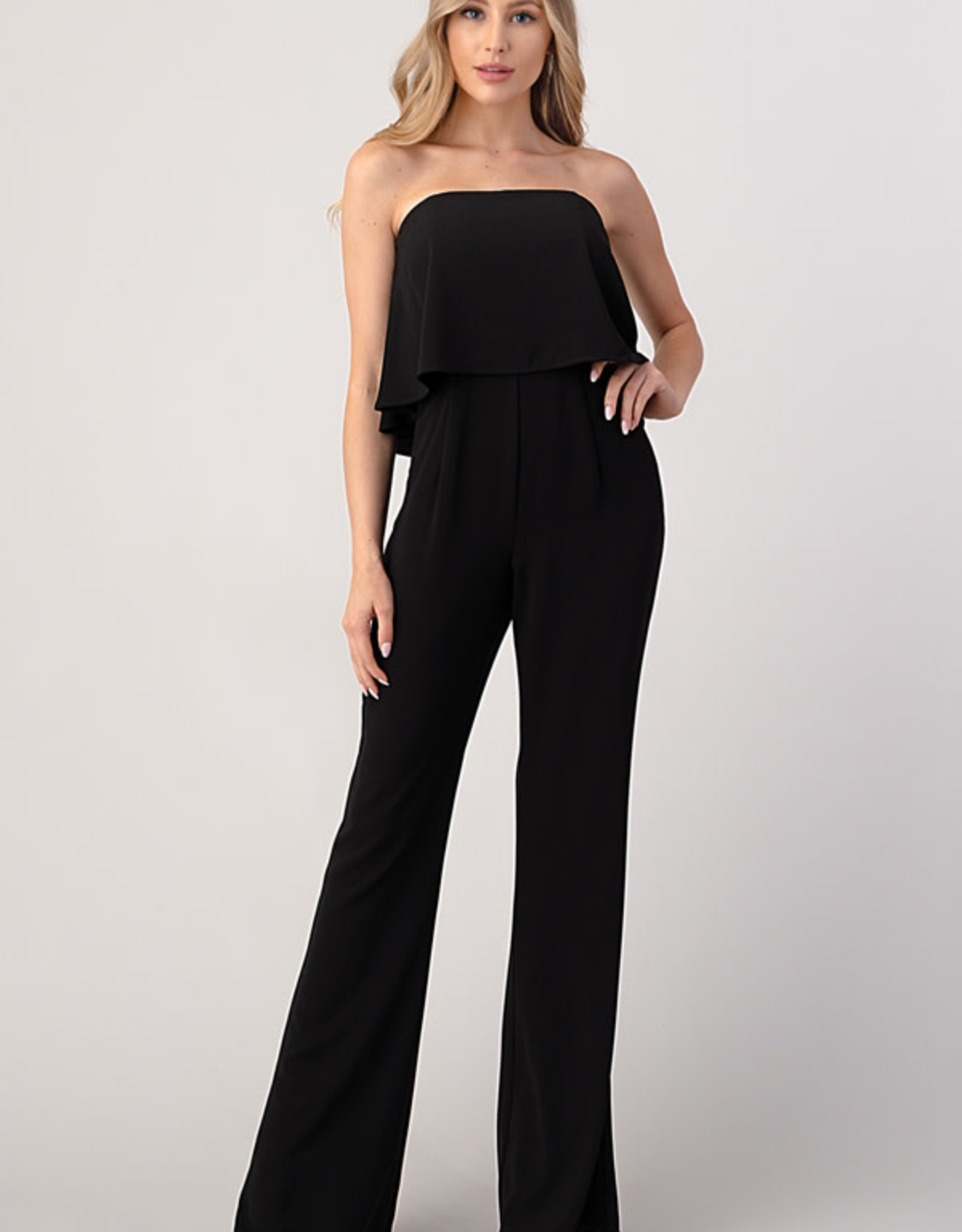 Statement Ruffle Jumpsuit Black - Pinktini