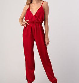 Deep V Ankle Tie  Jumpsuit