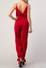 Deep V Ankle Tie  Jumpsuit