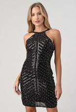 Beaded Bodycon Mini Dress