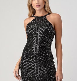 Beaded Bodycon Mini Dress