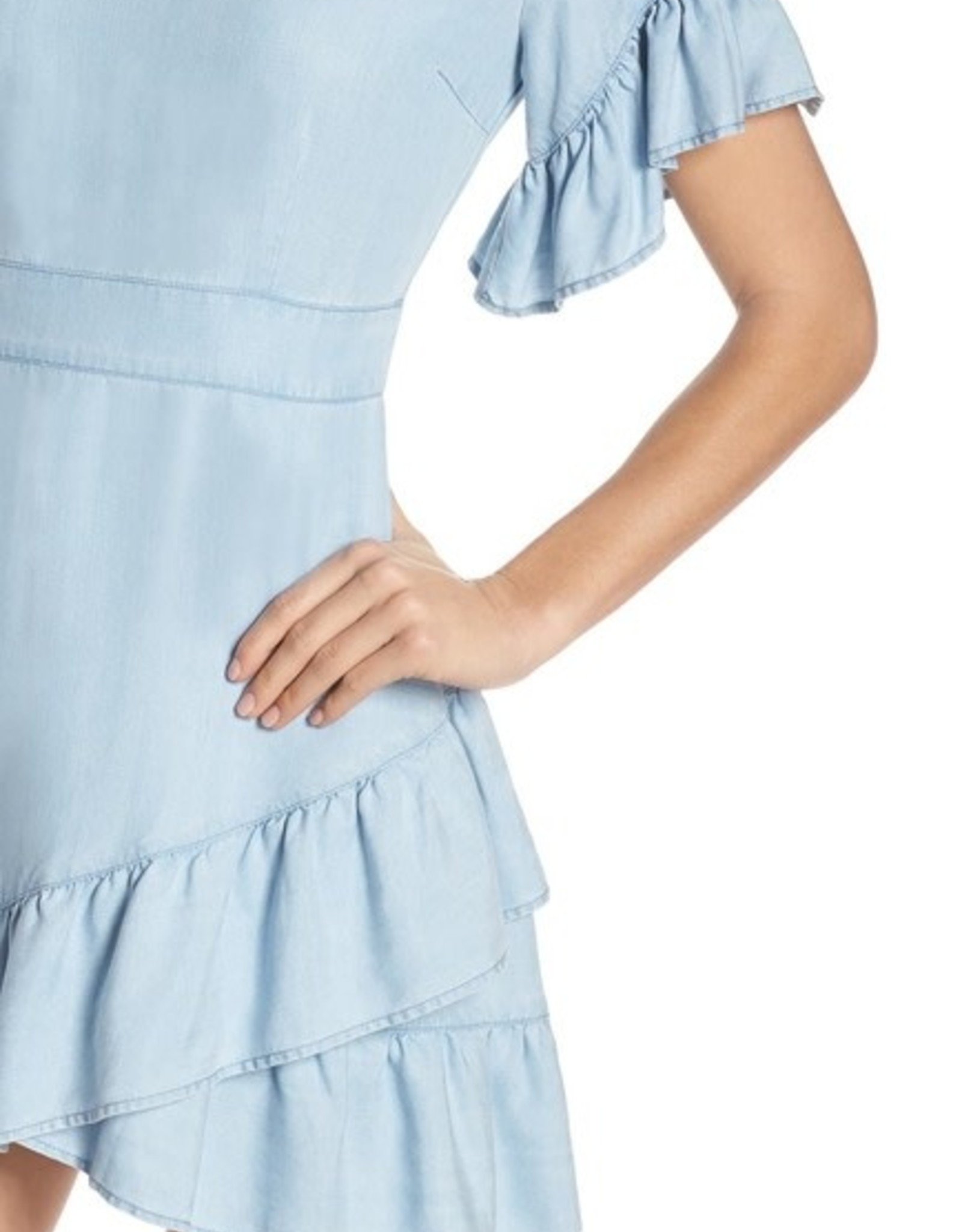 BB Dakota Chambray Ruffle Dress