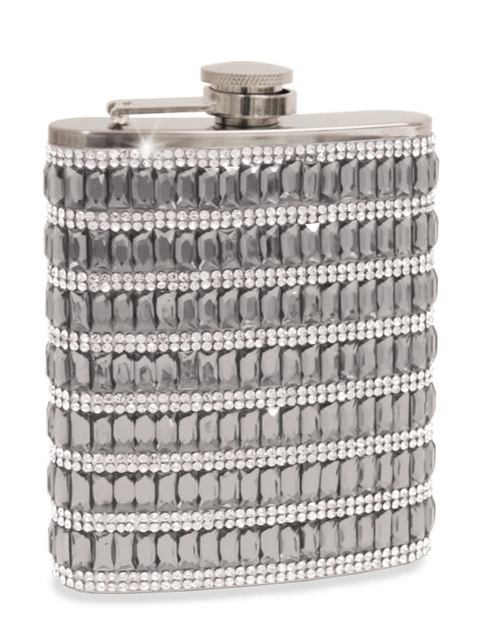 Wild Eye Jewel Bling Flask - Silver