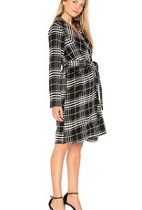 Long Plaid Wrap Coat