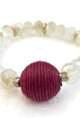 Crystal Bracelet with Red Wrapped Ball