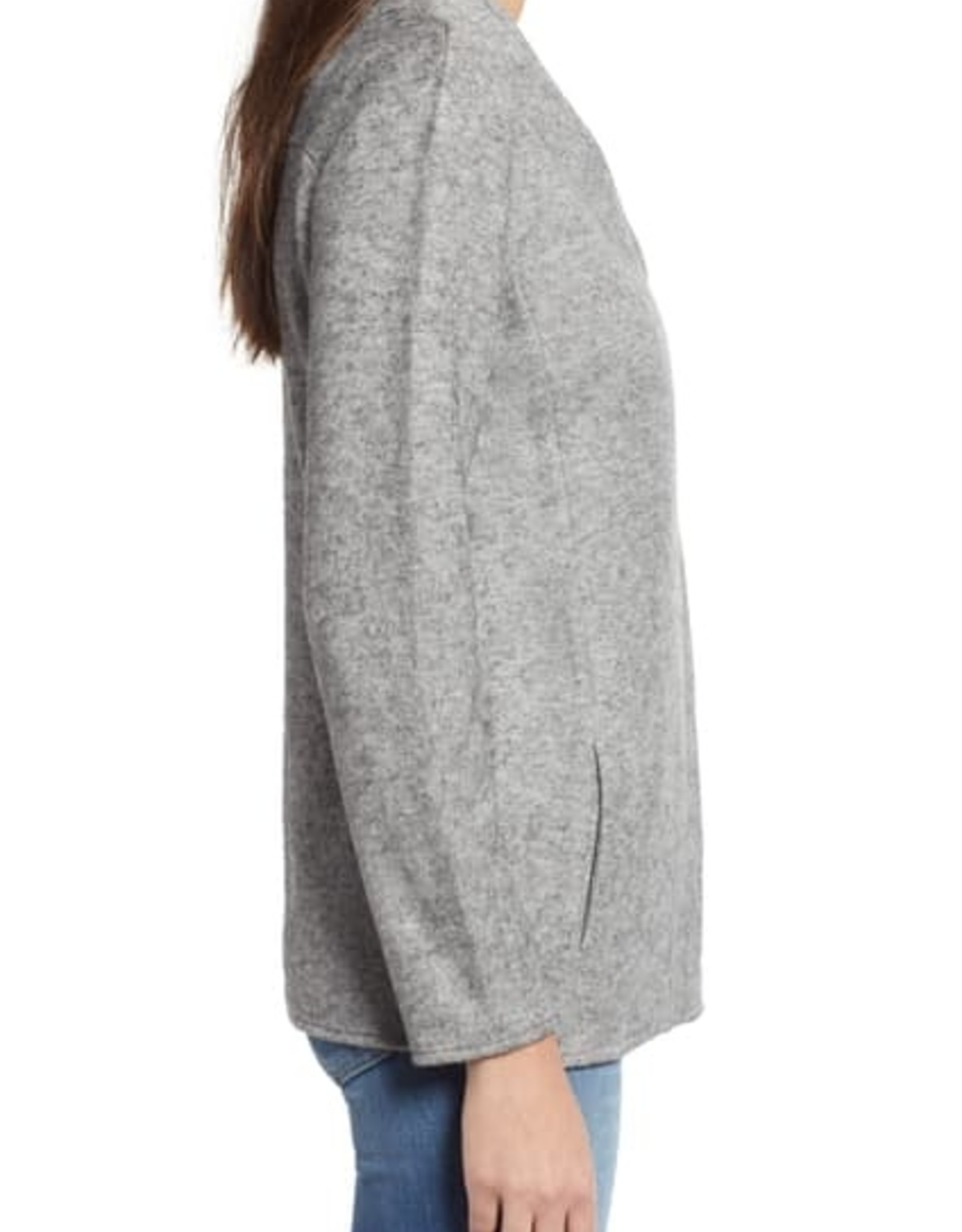 BB Dakota Knit Asymmetric Zip Jacket Heather Grey