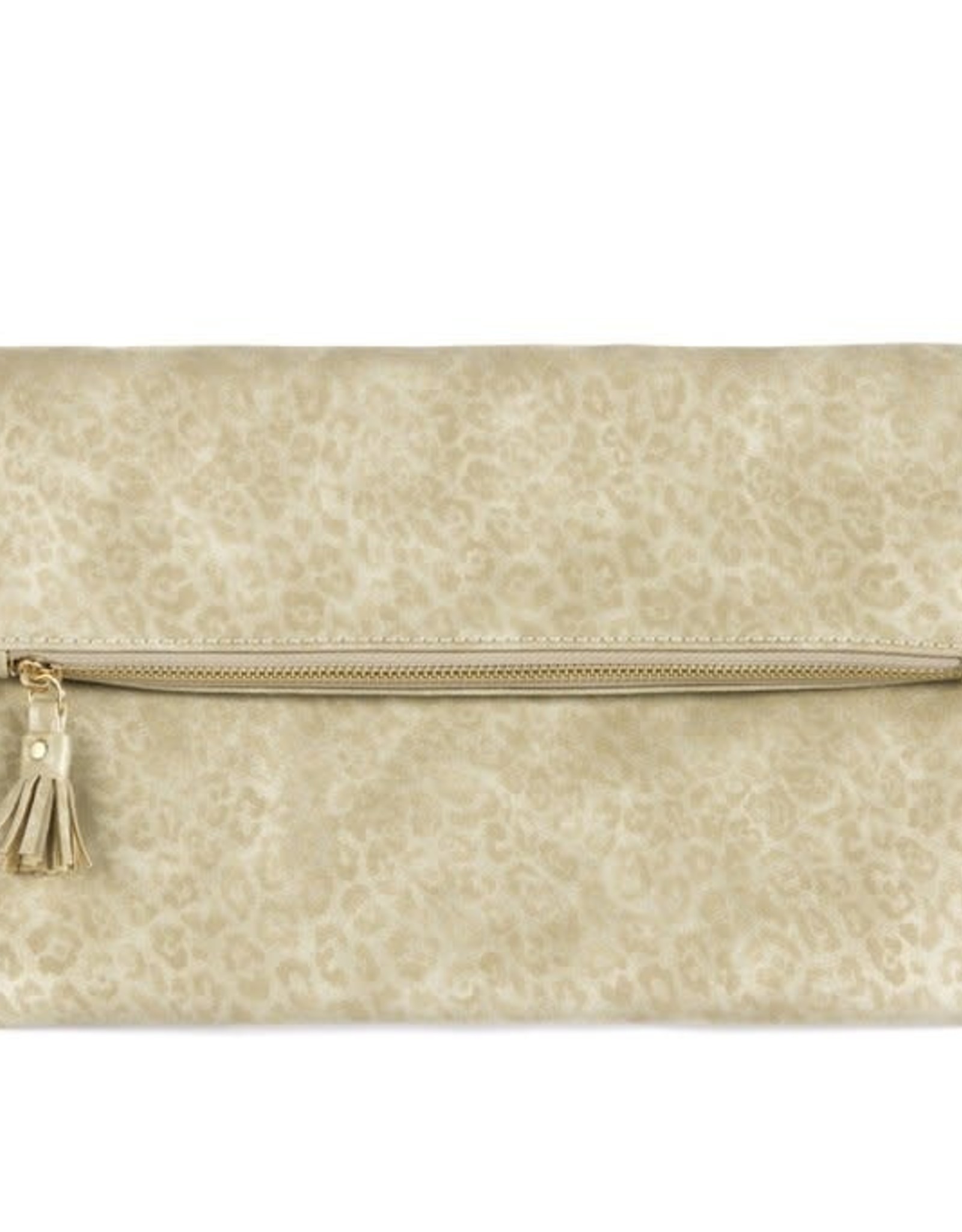 Shiraleah Gold Animal Print Clutch