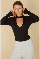 Deep V Choker Neck Bodysuit