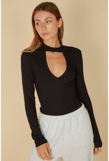 Deep V Choker Neck Bodysuit